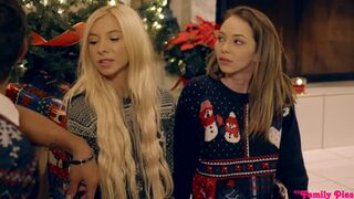 Christmas sex with girls Angel Smalls and Kenzie Reeves