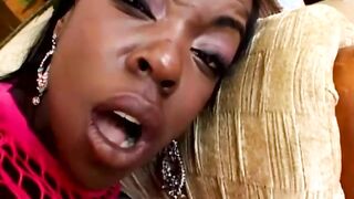 Ebony babe Kennedy hardcore threesome video