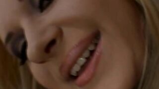 Nasty blonde has raw DP sex video