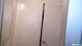 Everytime he takes a shower she comes to suck his cock!