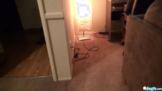 Seductive black GF on her lingerie working