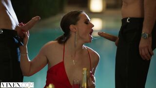 VIXEN Tori Black Takes on Two Cocks In An Award Show After Party