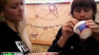 Shopping in the mall with blowjob for a break