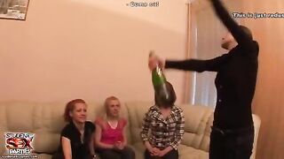 Drunk partying girls show their dancing and fucking talents