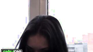 This couple loves sex experiments and tries some hard action on the balcony