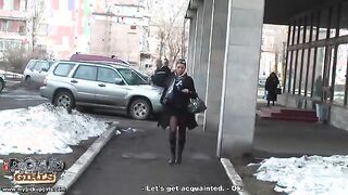 Outdoor exposure and rough pussy fucking