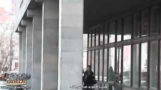 Cutie strips and gives head in public place