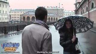 Picked up brunette swallowed all sperm