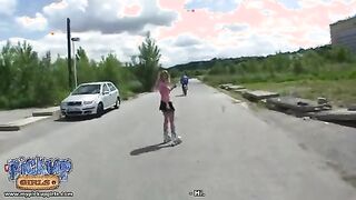 Babe was picked up while roller skating