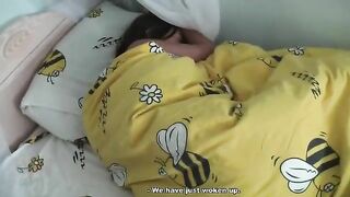 Licking whip cream from her tits and pussy