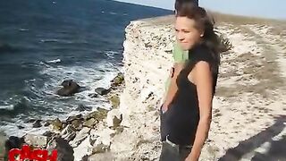 Tiny bikini off for rough shower fucking