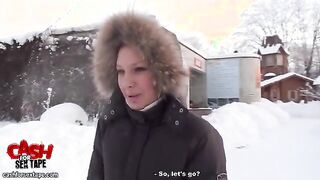 My girl's professional hand-job outdoors