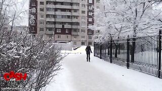 I cum on my sexy girlfriend's tight butt