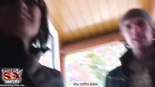 Student chicks strip and get gang banged