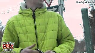 Hot babe tries a dp on the kitchen floor