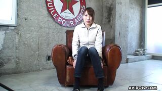 Japanese solo brunette horny girl Mika Ito masturbating uncensored.