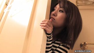Japanese Saaya Hazuki masturbates and sucks cock uncensored.