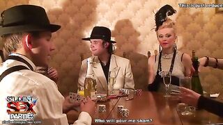 Spanking and DP for cute brunette maid