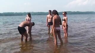 Hot threesome in a boat