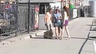 Student party with outdoor sex in a tent