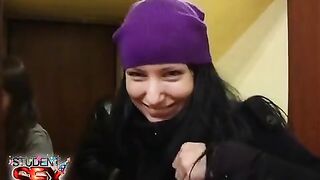 Drunk teenage babe banged by three cocks