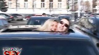 Students group fuck at medical theme part