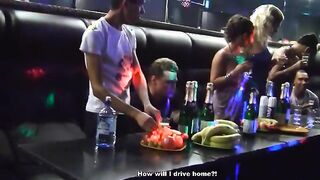 Threesome in club at student sex party