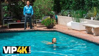 DADDY4K. Nymph enjoys taboo sex with BF's dad on hot summer day