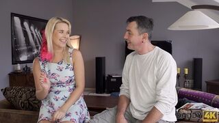 DADDY4K. Daddy fucks mouth and pussy of brilliant step sons gf