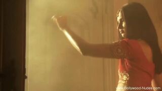 Sexy Belly Dancing Erotic Babe While Arousing Alone