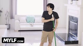 Lucky Stud Helps Horny Big Titted Milf With Some House Work