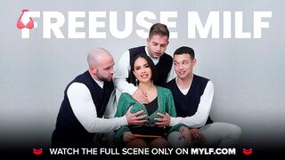 Mylf - Hot Busty Milfs Give The Best Sloppy Blowjobs And Get Their Faces Covered In Cum