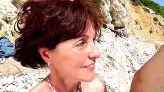 How to pick up an old cunt from the street and fuck her at the beach - old and young hot porn