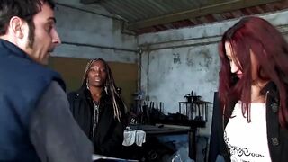 threesome interracial anal orgy with double penetration