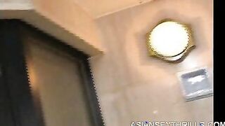 Asian Chick Strips in the Shower