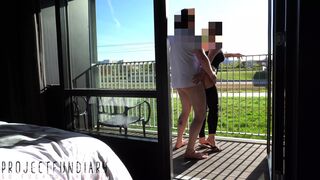 risky public balcony sex with people watching - projectsexdiary