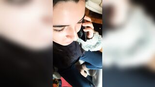 Facial during a business call - 100% spontaneous real amateur