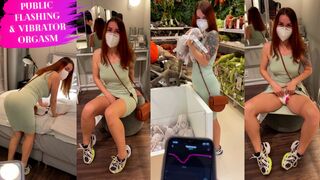 Public flashing and orgasm in the shop – vibrator control