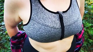 Titslapping daddys girl in public