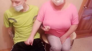 a woman jerks off my cock in the waiting room