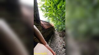 public sex outdoors, piss, hot blowjob, I'll be fucked from behind and have sex in the stairwell of a church
