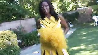 Sexy Ebony Cheerleader Striptease