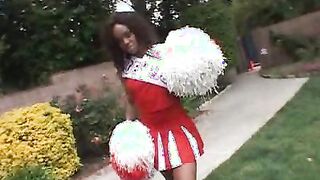 Clit Buffing Ebony Cheerleader