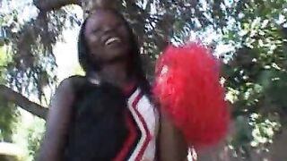 Ebony Cheerleader Cock Crammed