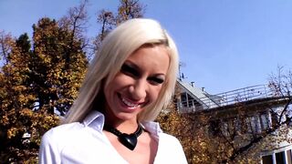 Angelina Love, Czech Blond Slut Assfucked by Mugur, babe, stockings, lingerie, high heels, outdoors, natural, Teaser#1