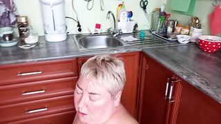 fucking wife in the mouth in the kitchen and cumming on her face 2