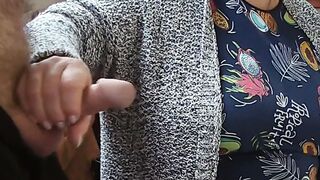 during the break, he jerks off my cock #2