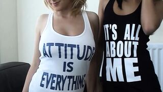 Teens home alone... lesbian dildo party after school