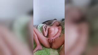 Polish teen masturbates her pussy, naked skinny girl