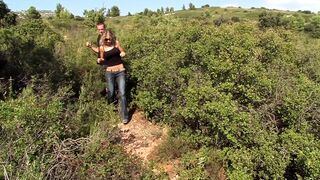 Horny babe takes two dicks in both holes